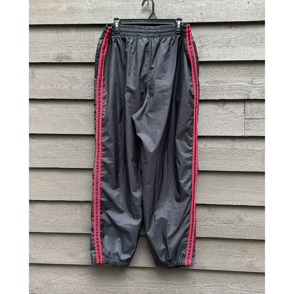 Vintage Starter Track Pants Mens XL Black tango Red Stripes Windbreaker Retro